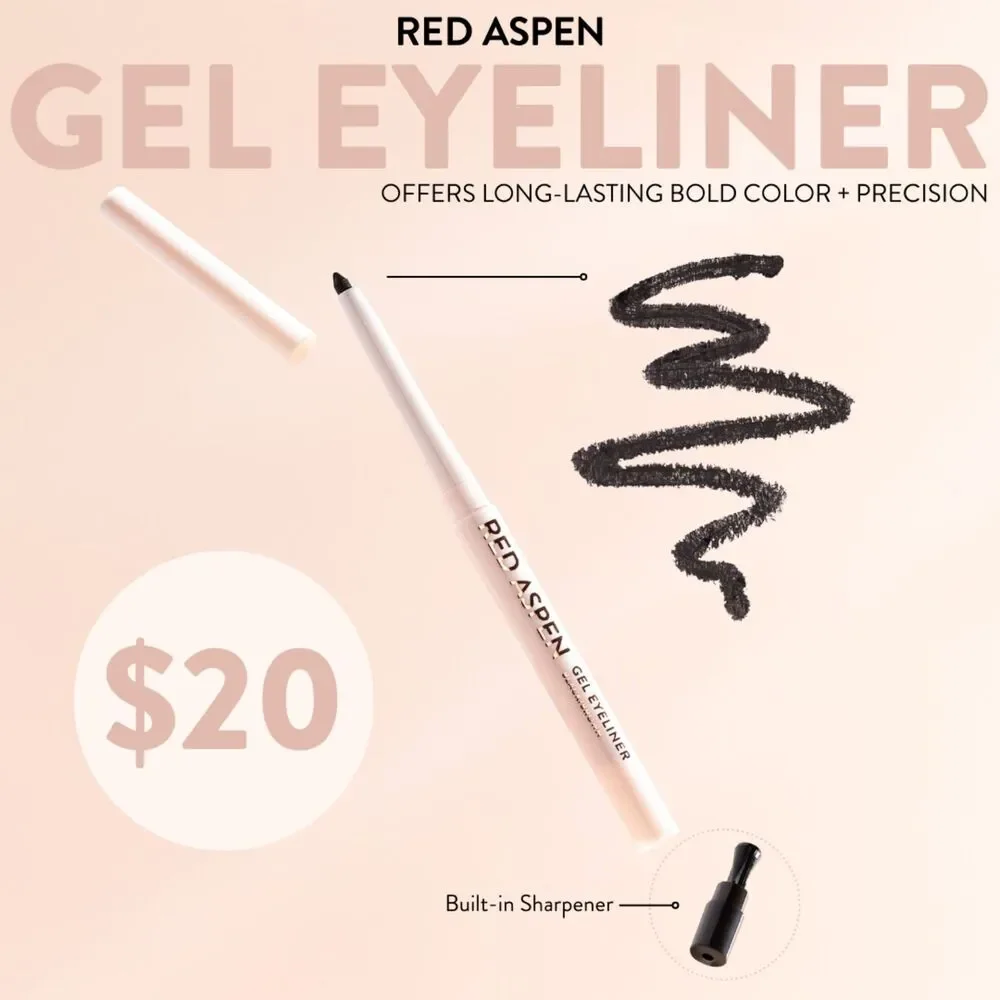 Red Aspen Gel Eyeliner – Soft Smooth Long-Lasting Highly Pigmented Eye Liner – N